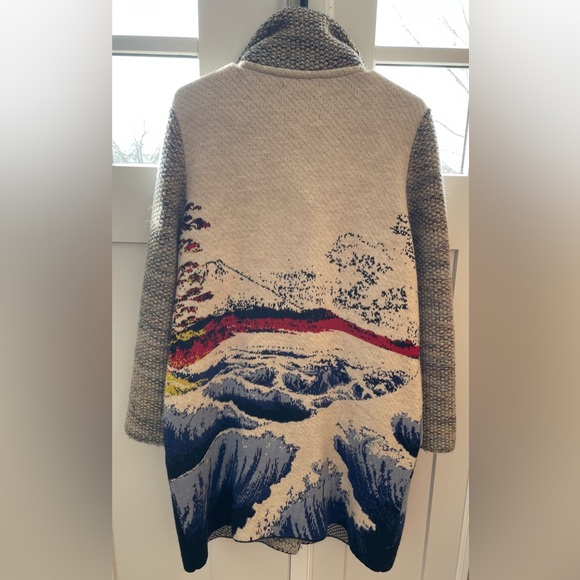 Anthropologie Ocean Funnel Neck Sweater Coat medium $380 boho bohemian - Picture 7 of 11